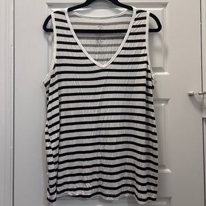 Nine West Soft Spun Womens XL Striped Tank Top